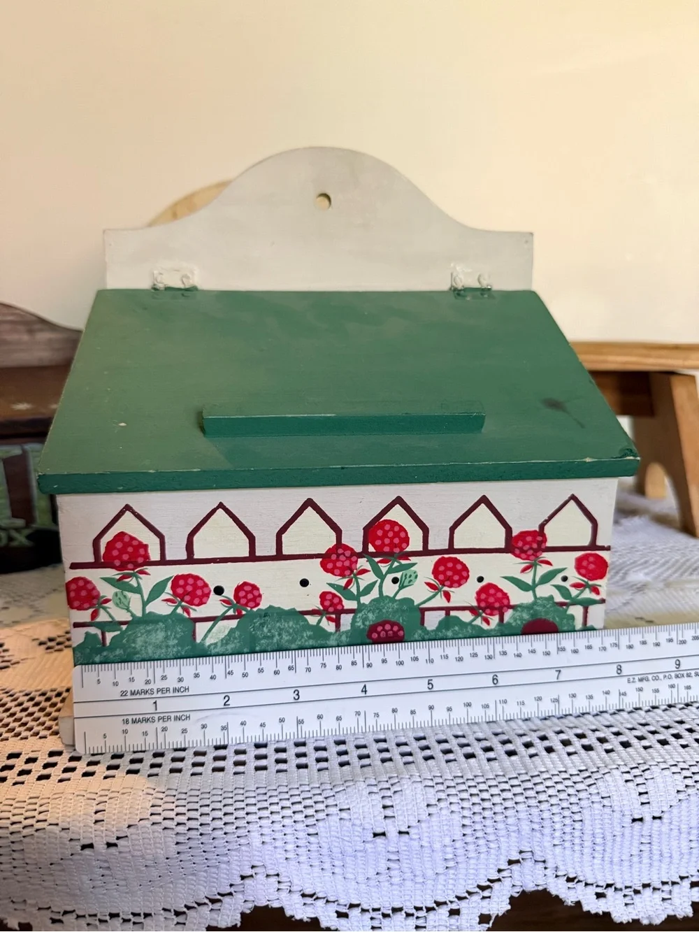 Vintage Hand Painted wooden recipe box